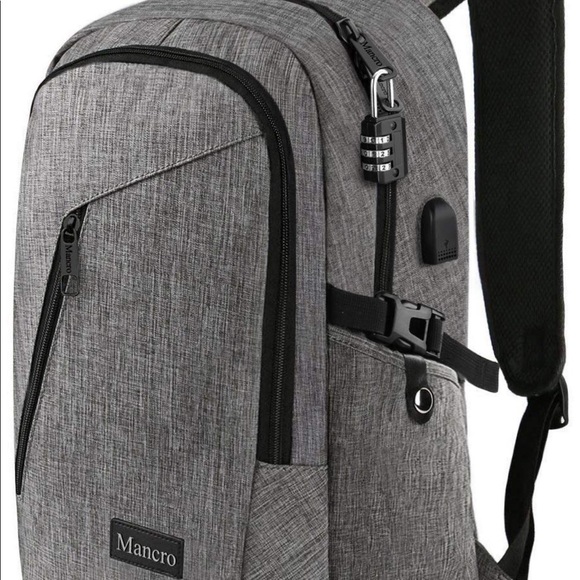 mancro Handbags - Mancro Gray Backpack NWT